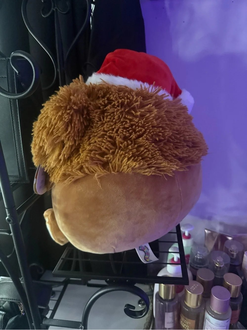 Squishmallows Brown Benny Bigfoot w/Red Santa Hat Holiday Plush Pillow
